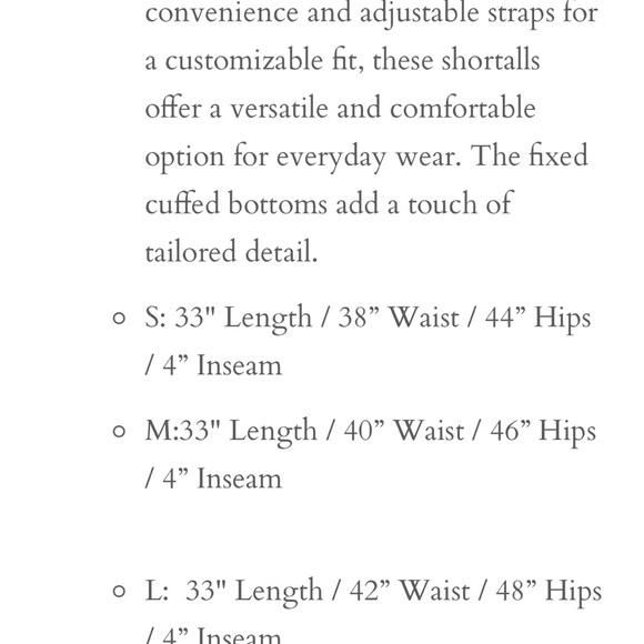 Like New Neuflora Verona Shortalls | Size Small - Picture 5 of 5